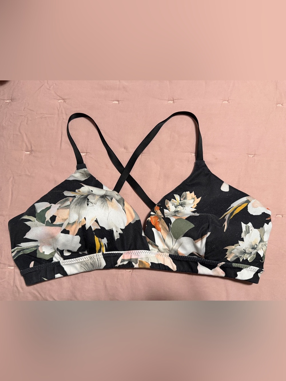 Athleta Floral One-Piece Swimsuit in Black, Pink and Green